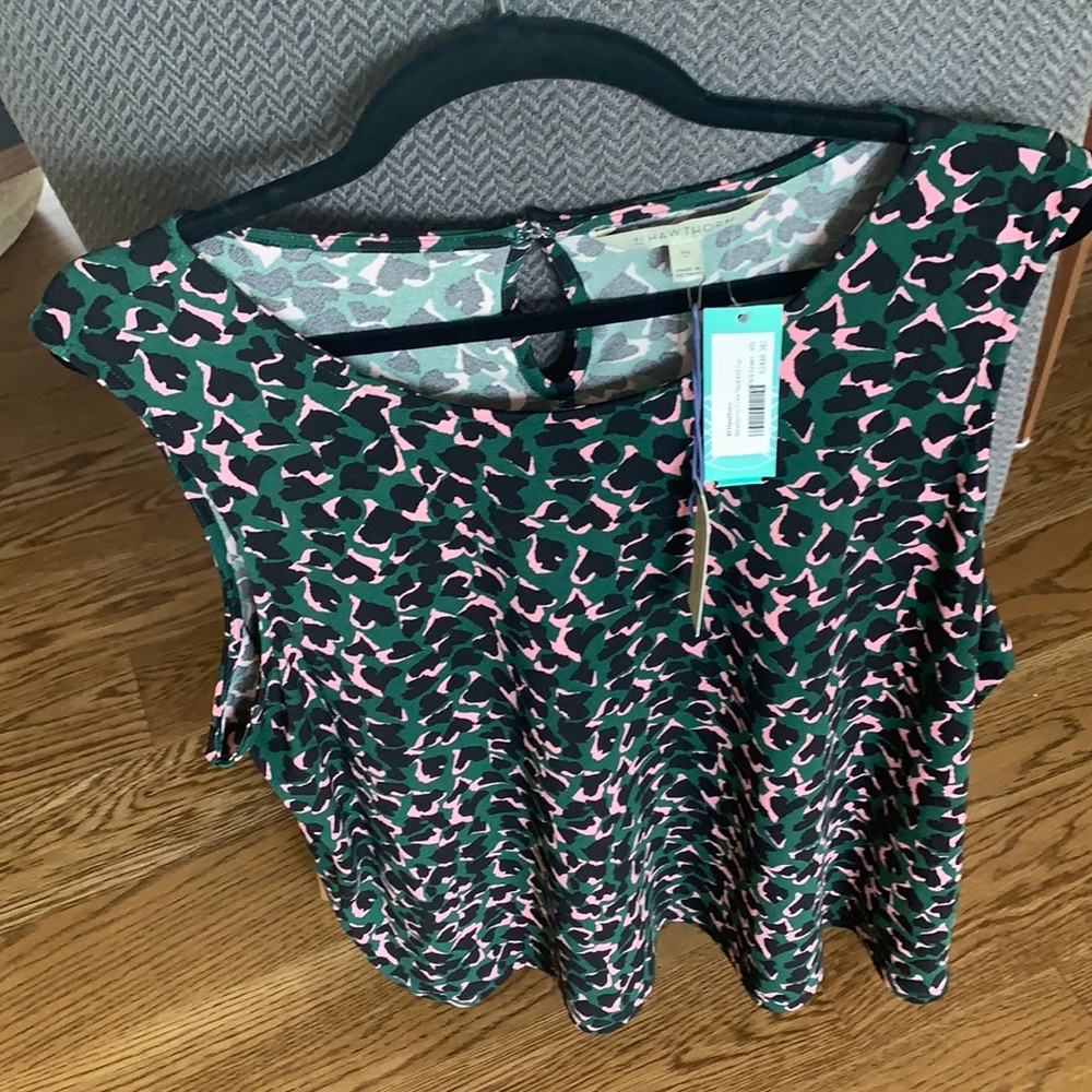 41 Hawthorn Green Black Pink Sleeveless Camisole
